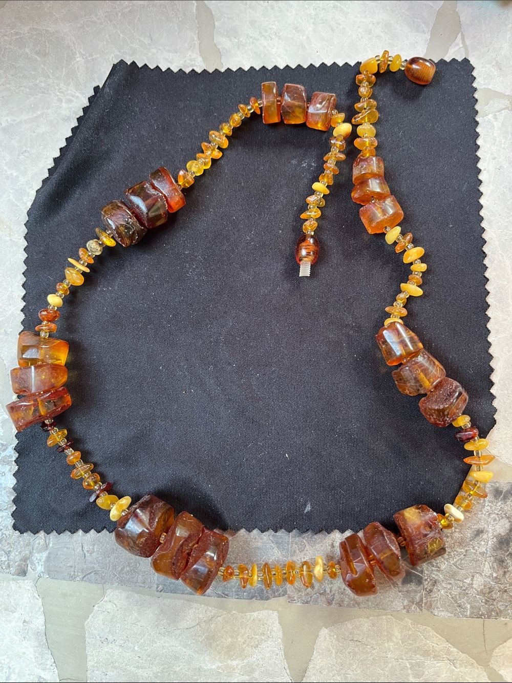 Handcrafted Amber Bead Necklace - Warm Honey Amber